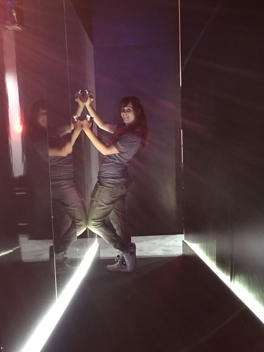 Alyssa tagging the wall