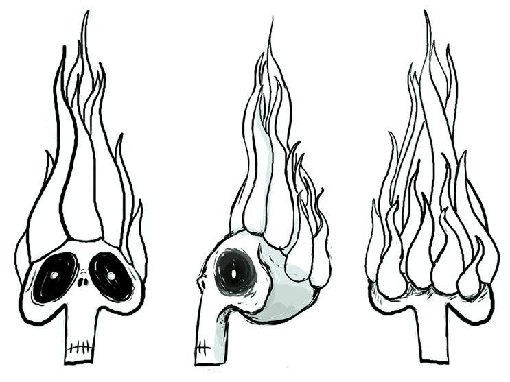 Flaming skulls were the first inspiration for Ronnie's Groove transformation.